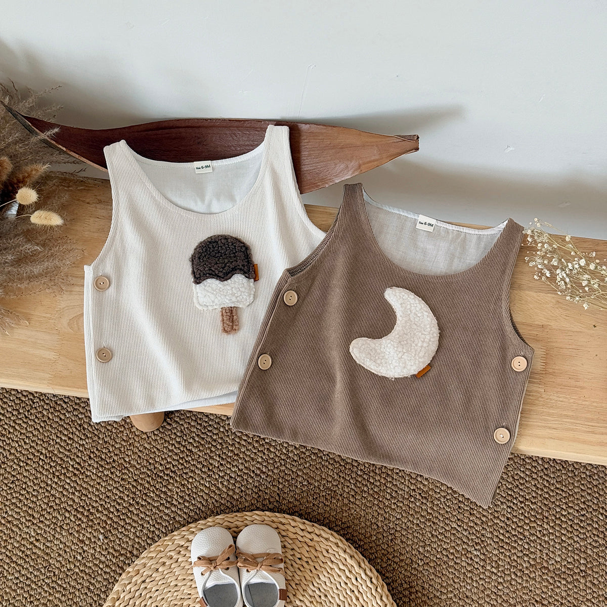 Baby Girl Embroidered Sleeveless Vest Casual Spring Autumn 6Months-3years