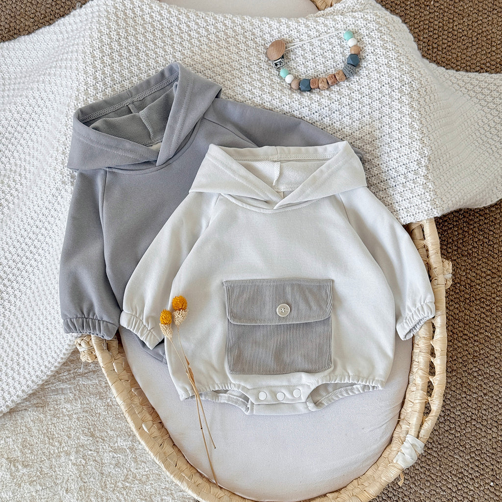 Baby Hooded Long Sleeve Cotton Blend Romper Spring Autumn 1-18 Months Old