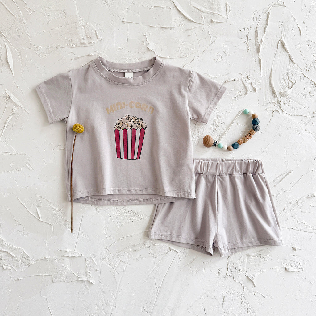 Summer Casual French Fry Print Apricot Romper