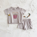 Summer Casual French Fry Print Apricot Romper