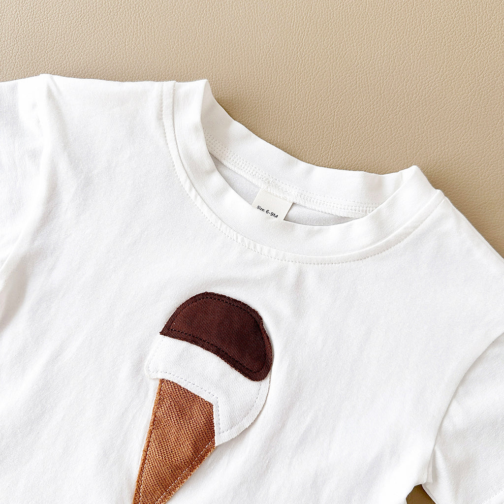 Cute Ice Cream Cone Summer 2-Piece Set for Baby Girls
