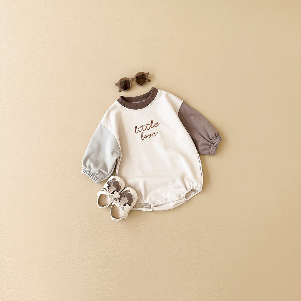 Letter Embroidery Splicing Design Spring Autumn Baby Jumpsuit 0-18 Months
