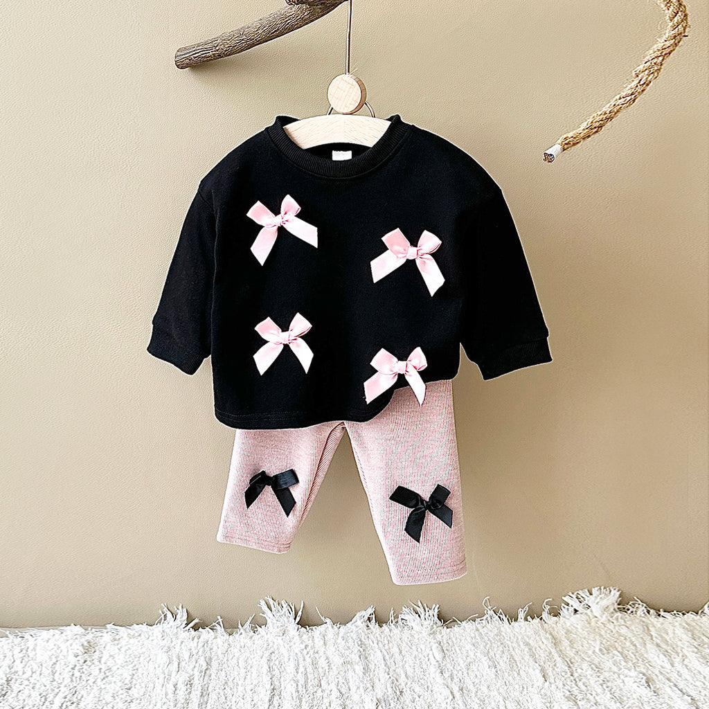 Cute Treasure 3D Bow Set Spring Autumn 0-3 Years Old
