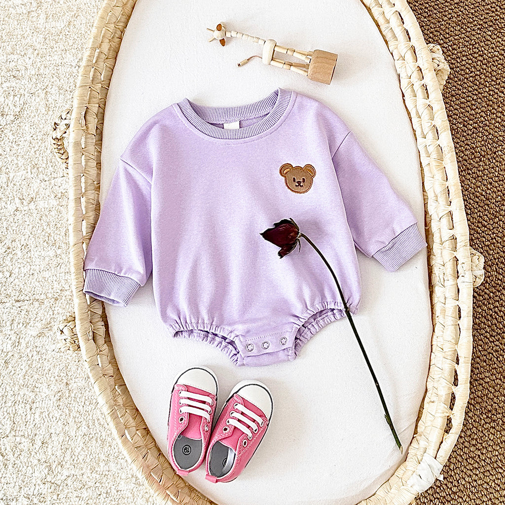 Unisex baby bear embroidered jumpsuit 1-18 months