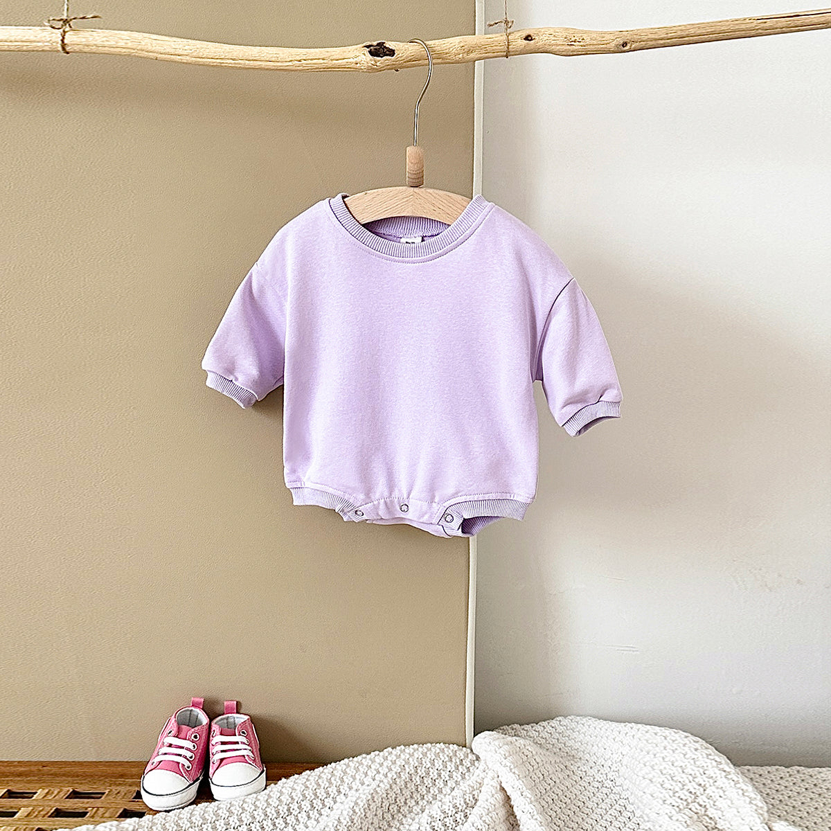 Neutral baby solid color jumpsuit 1-18 months