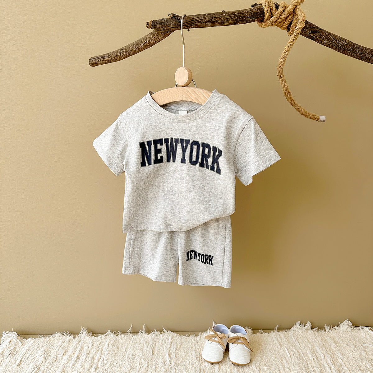 Summer Fashion Letter Print Short Sleeve Set