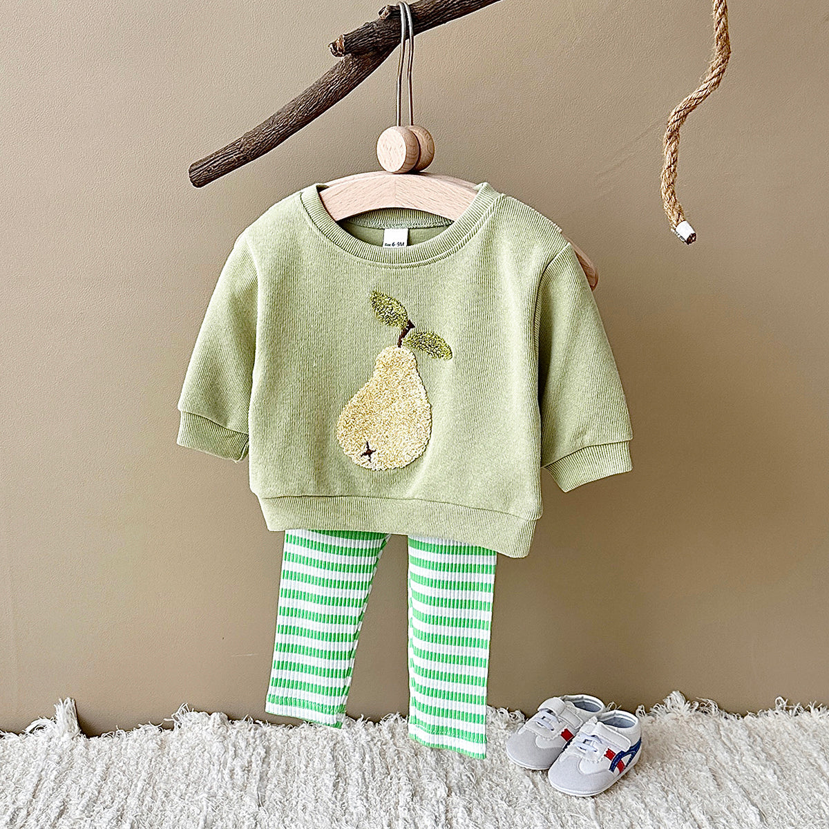 Fresh Cartoon Fruit Baby Sweatshirt, Daily Wear Kids Clothing Set