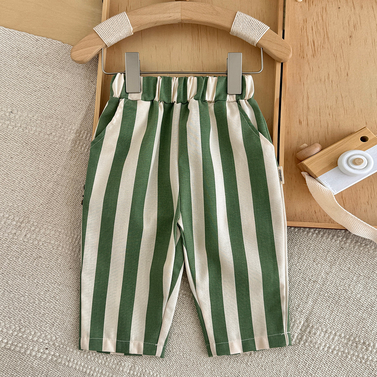 Striped Printed Casual Long Pants for Baby Boys & Girls