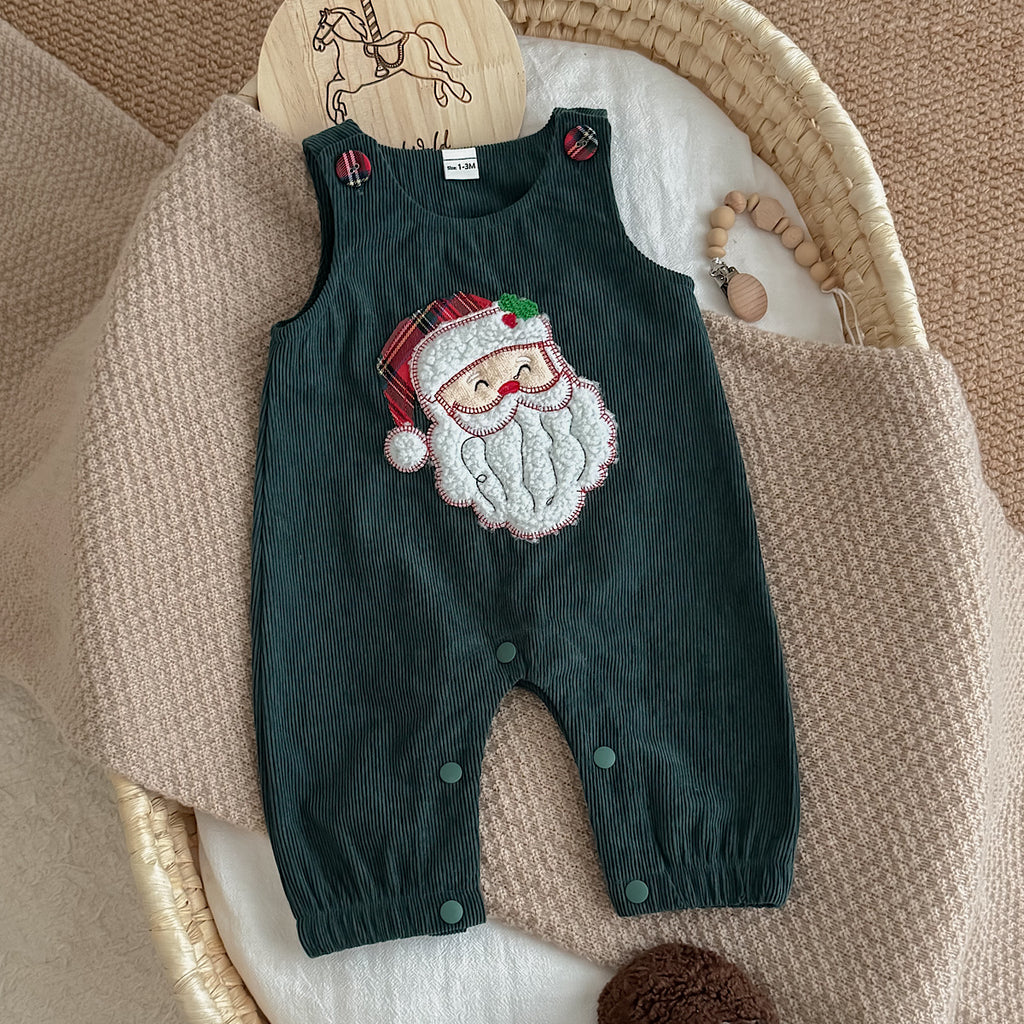 Santa Head Festive Overalls for Baby Boys & Girls