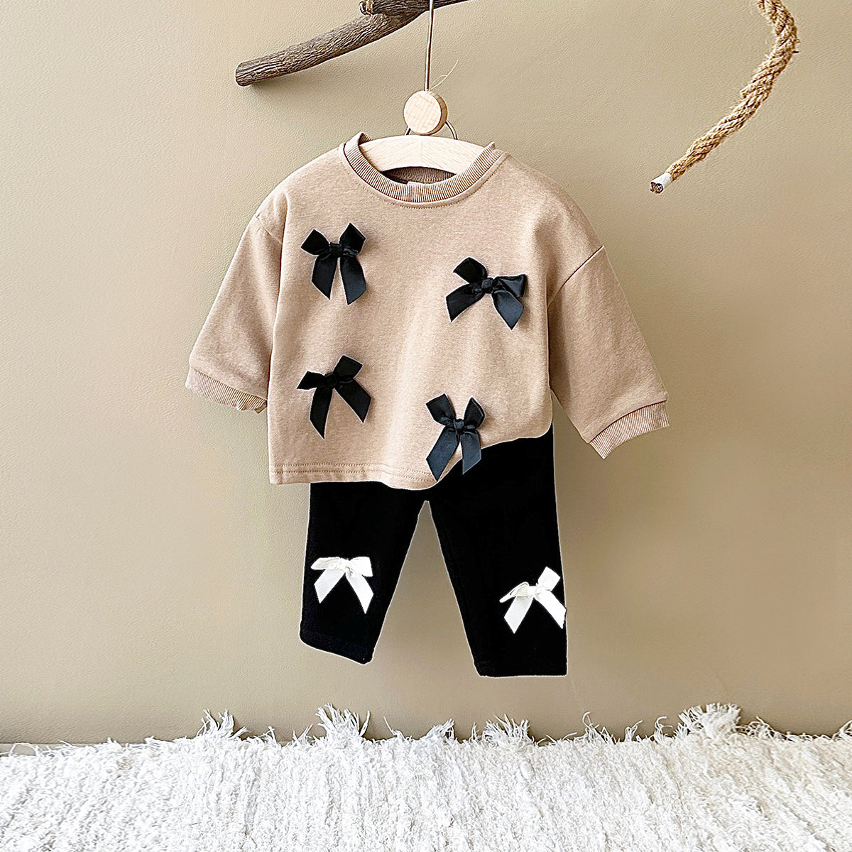 Cute Treasure 3D Bow Set Spring Autumn 0-3 Years Old