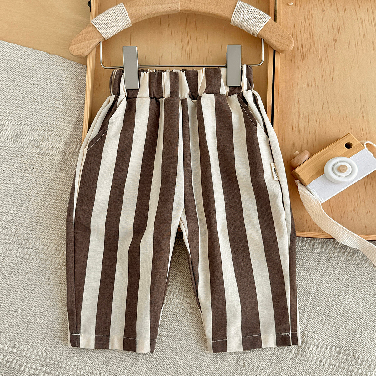 Striped Printed Casual Long Pants for Baby Boys & Girls