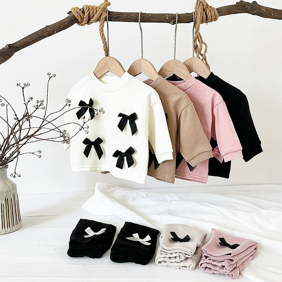 Cute Treasure 3D Bow Set Spring Autumn 0-3 Years Old