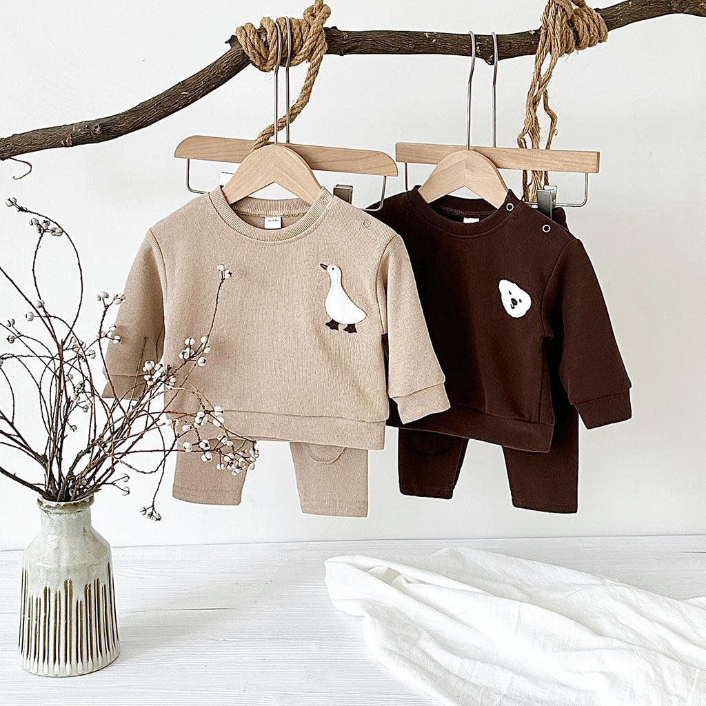 Neutral Baby Animal Pattern Sports Set 1-3 Years Old