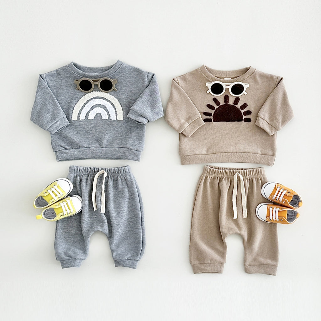 Neutral Baby Embroidery Pattern Sports Set 1-3 Years Old