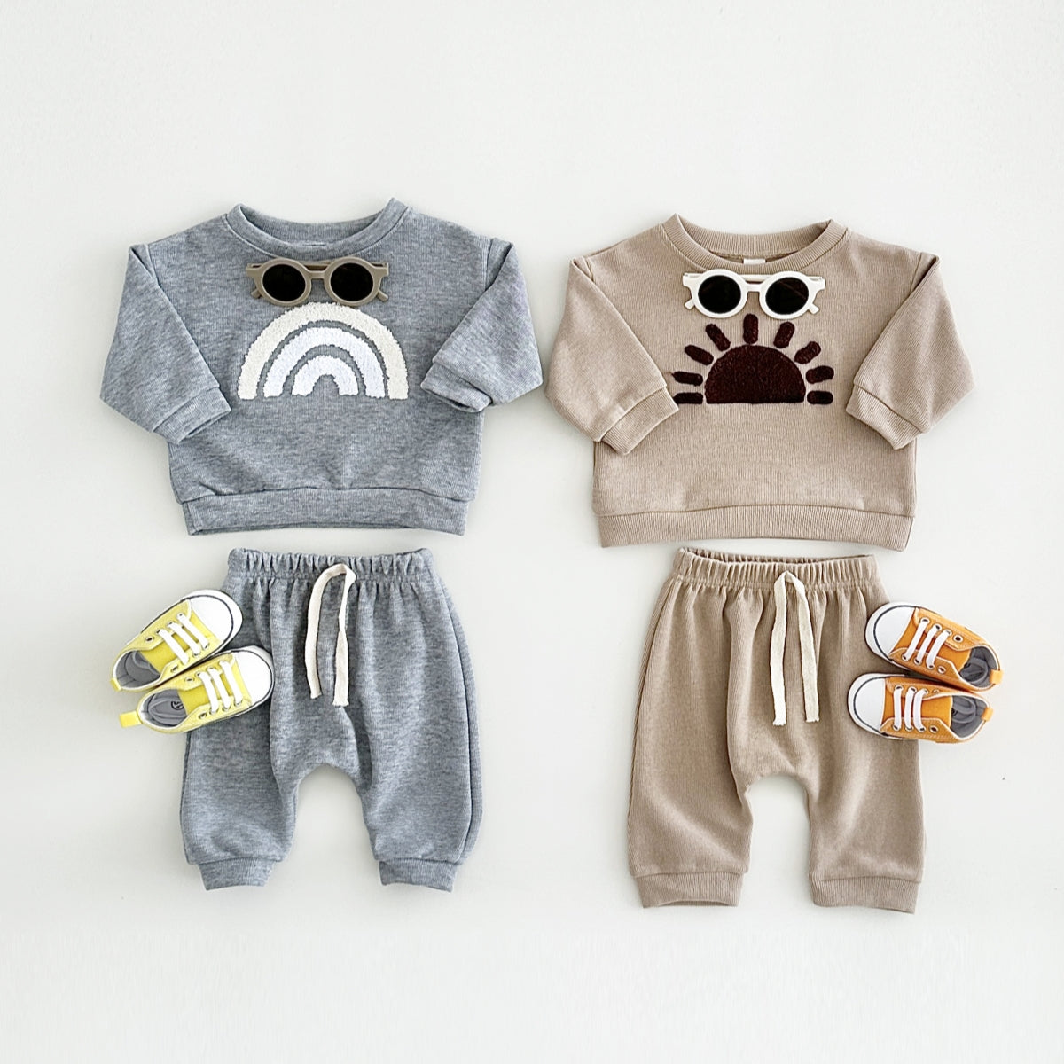Neutral Baby Embroidery Pattern Sports Set 1-3 Years Old