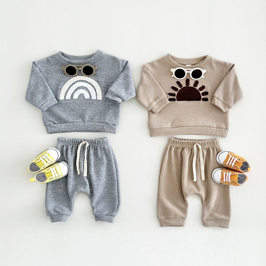 Neutral Baby Embroidery Pattern Sports Set 1-3 Years Old