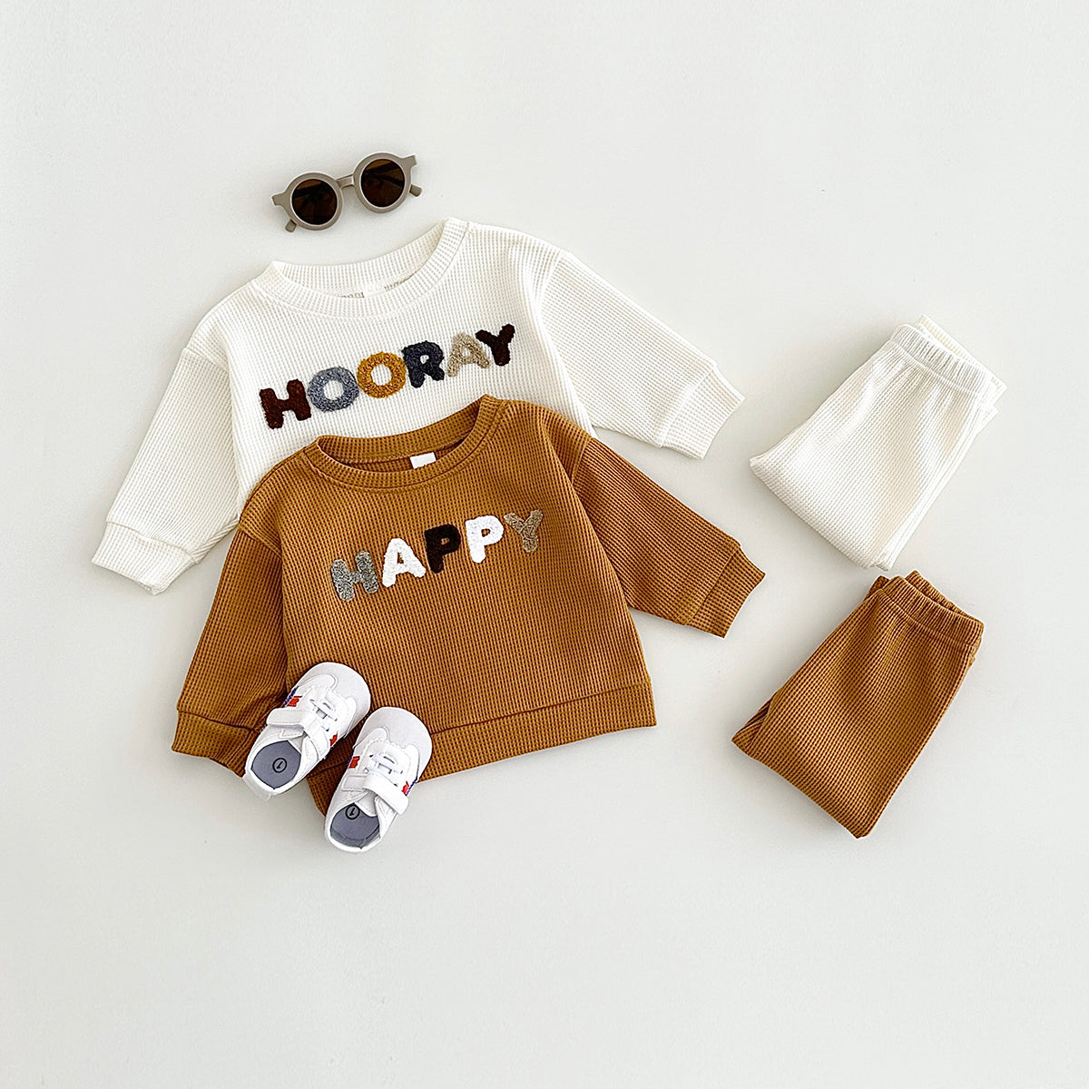 Neutral Baby Letter Embroidery Pattern Sports Set 1-3 Years Old