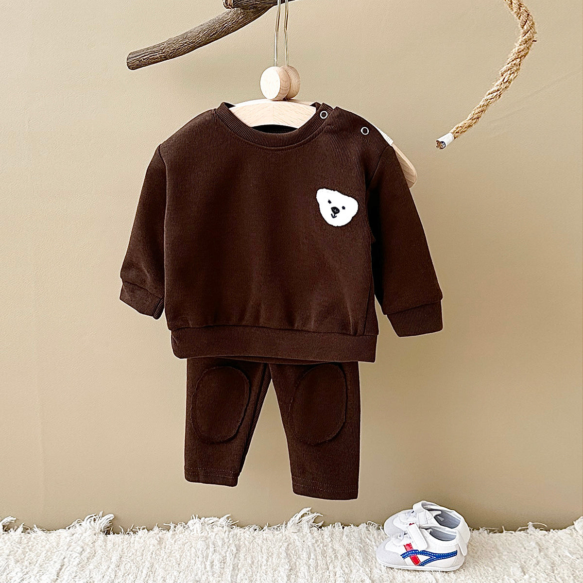 Neutral Baby Animal Pattern Sports Set 1-3 Years Old