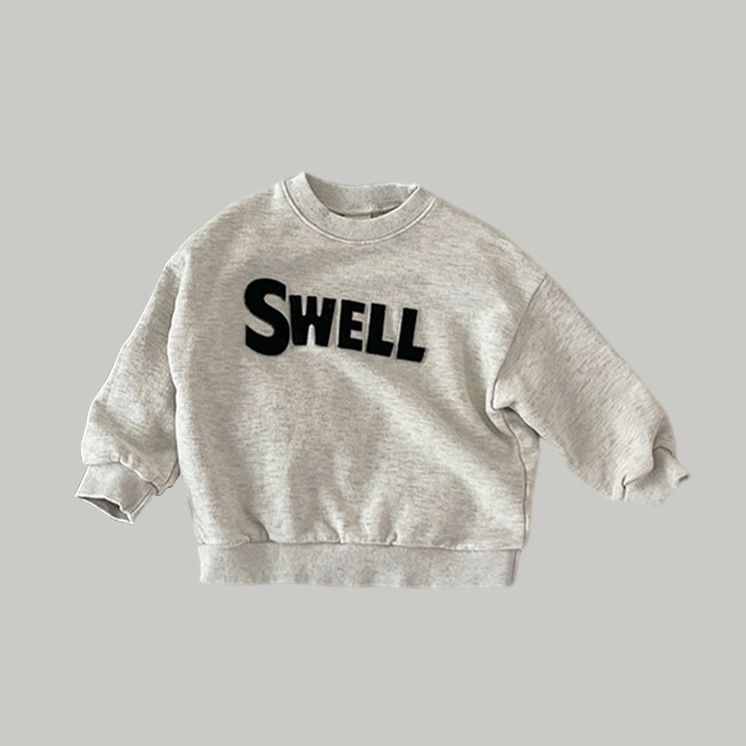 Neutral baby letter sticker long sleeved shirt for 1-4 years old