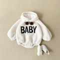 Neutral baby letter pattern long sleeved winter jumpsuit for 1-18 months